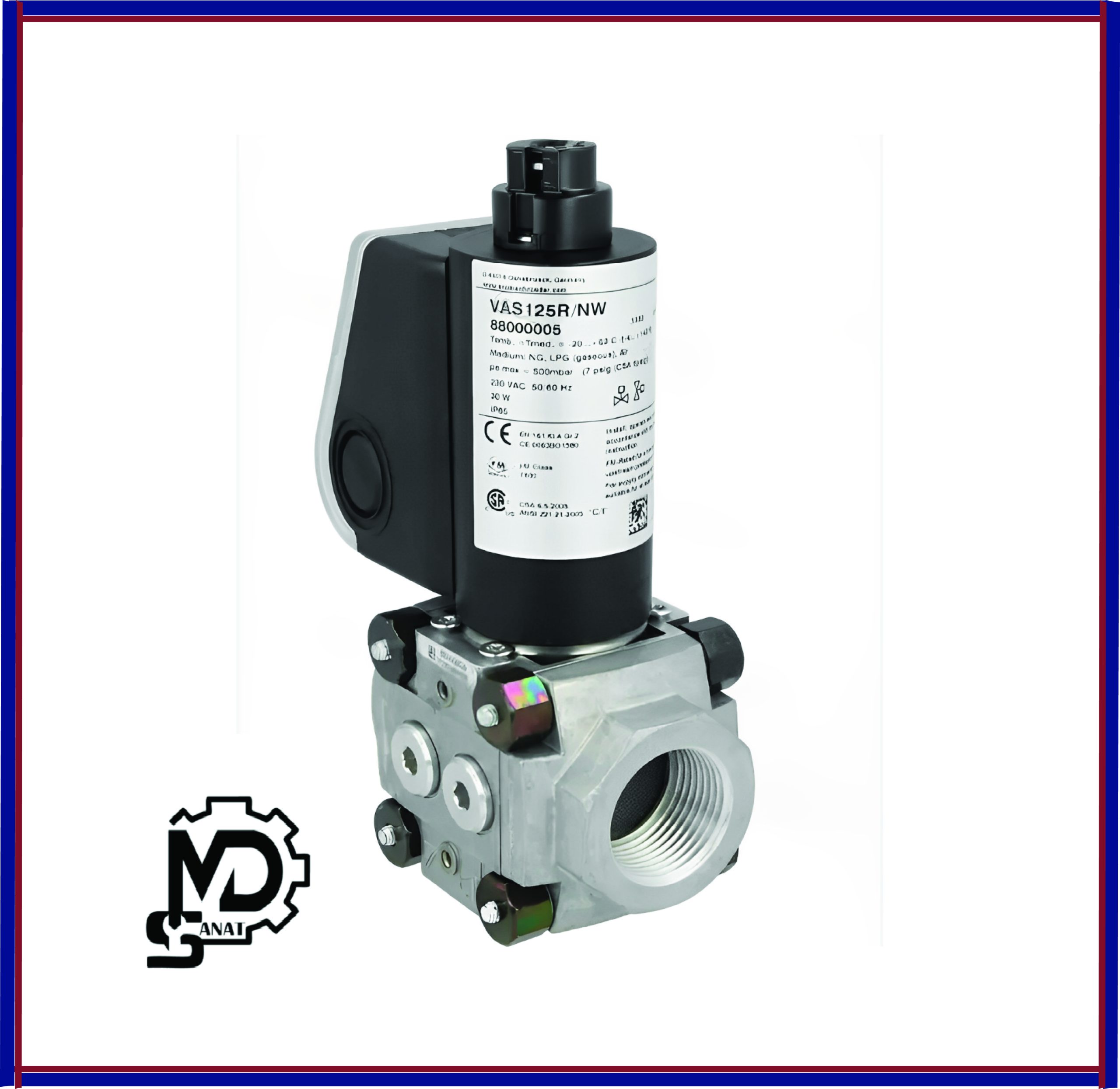 شیر برقی گاز تدریجی 1/2 کروم شرودر VAS