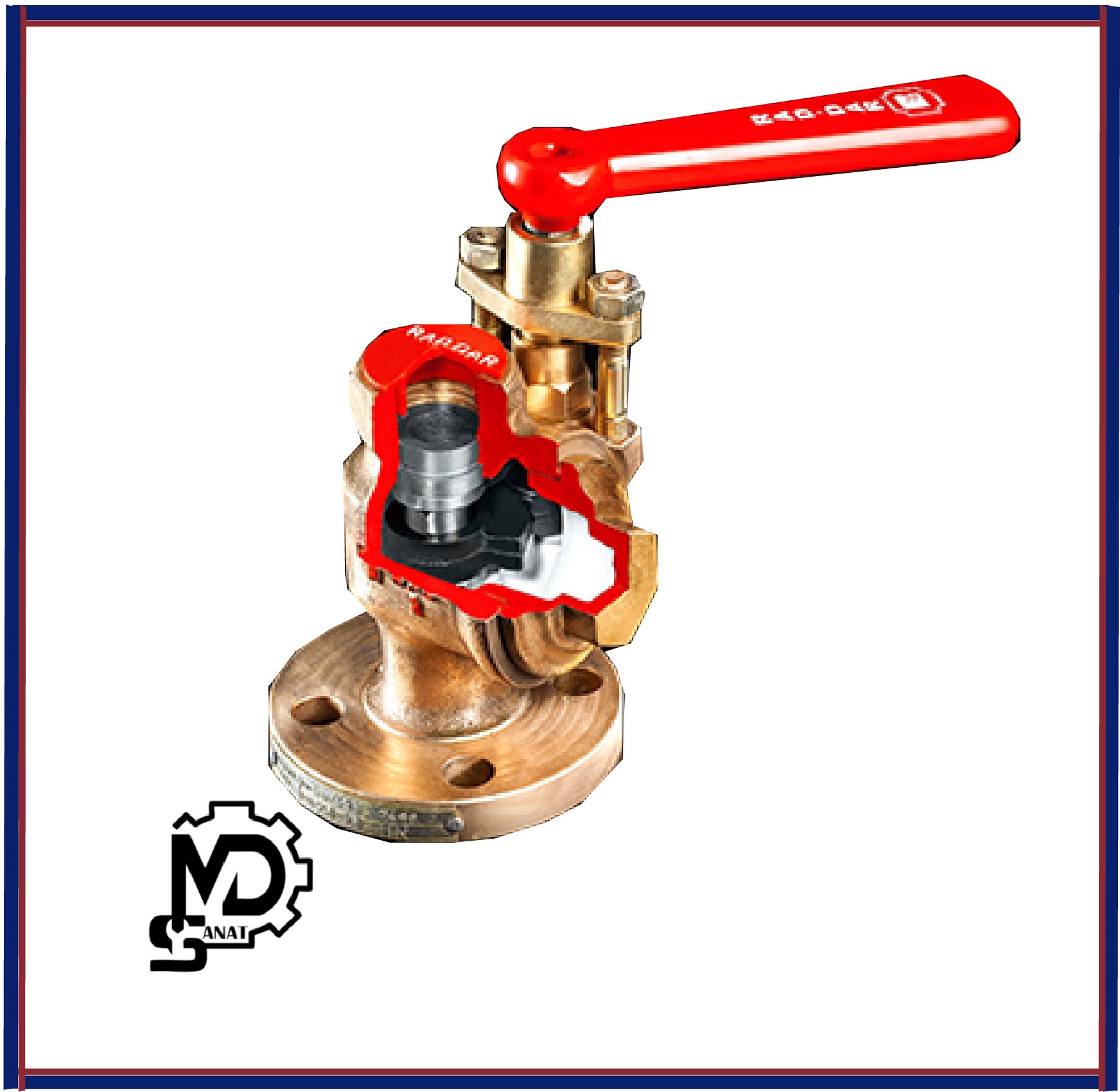 Untitled-2 شیر تخلیه فلانچ دار 1/2 1 اینچ برنزی راددار | شیر تخلیه دیگ بخار راددار