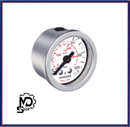 مانومتر صفحه 4 سانت تمام استیل روغنی پکنز PAKKENS مدلMG 040
