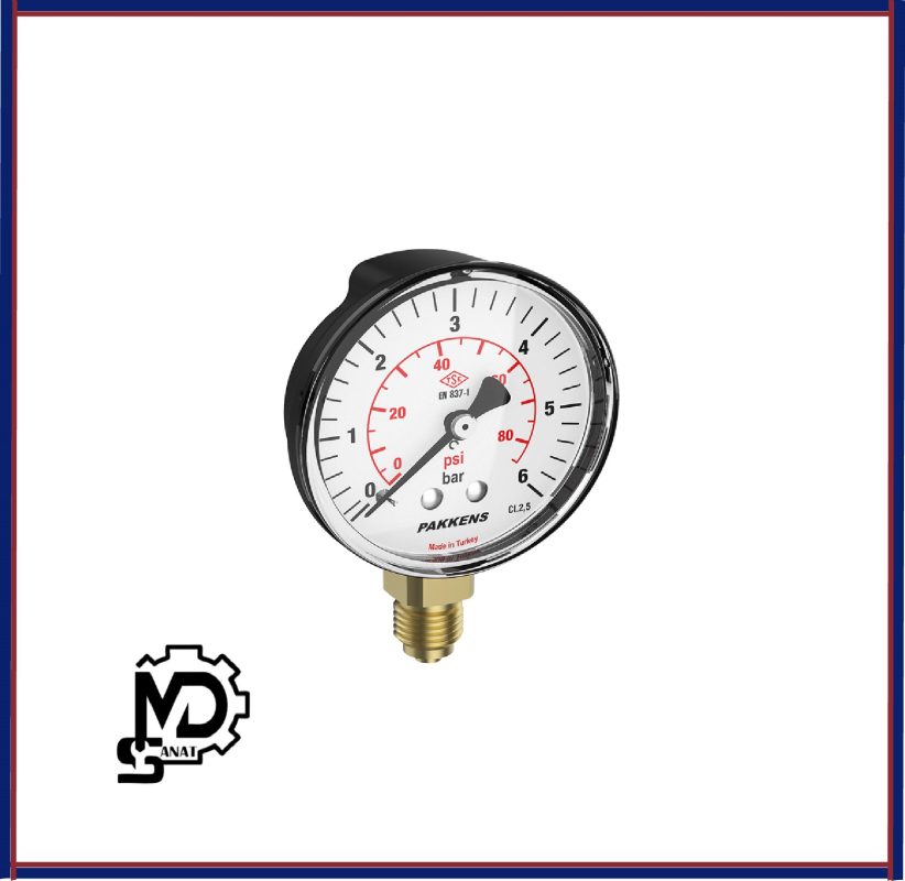 مانومتر صفحه 6 سانت عمودی خشک پکنز PAKKENS مدل MG063