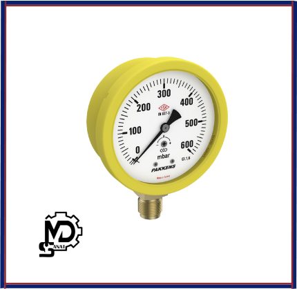 مانومتر میلی‌بار عمودی خشک صفحه 10 پکنز pakkens مدل MC100 | گیج فشار میلی‌بار