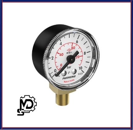 مانومتر صفحه 4 سانت عمودی خشک پکنز PAKKENS مدل MG040