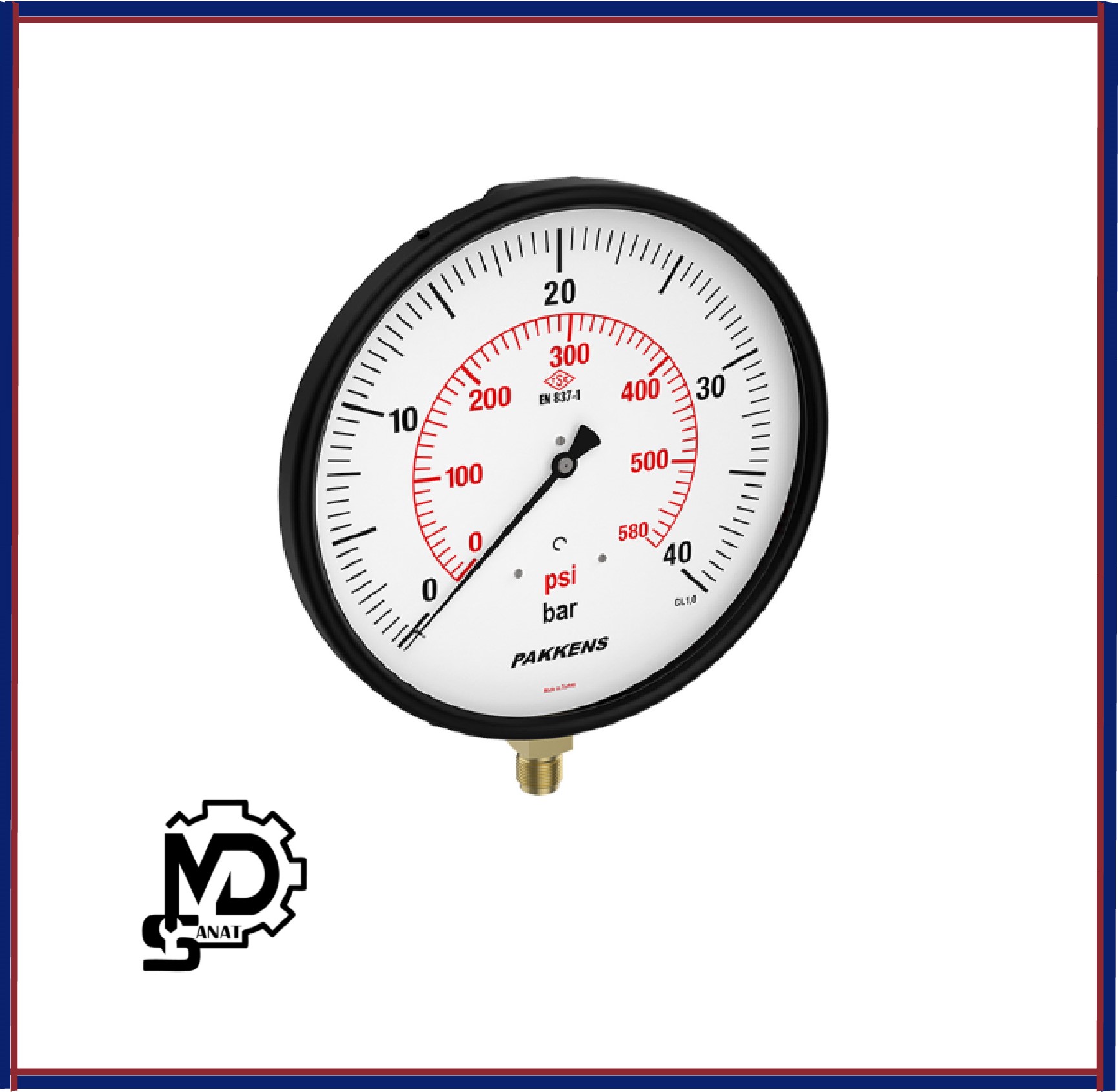 Untitled-2 مانومتر صفحه 25 سانت استیل - برنجی خشک پکنز PAKKENS مدلMH250 | گیج فشار خشک