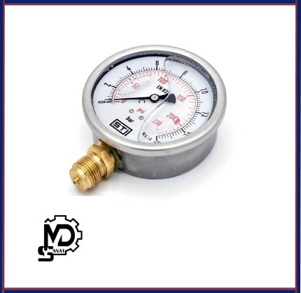 مانومتر عمودی استیل برنجی(Class B) مدل GBR1201 برند ST