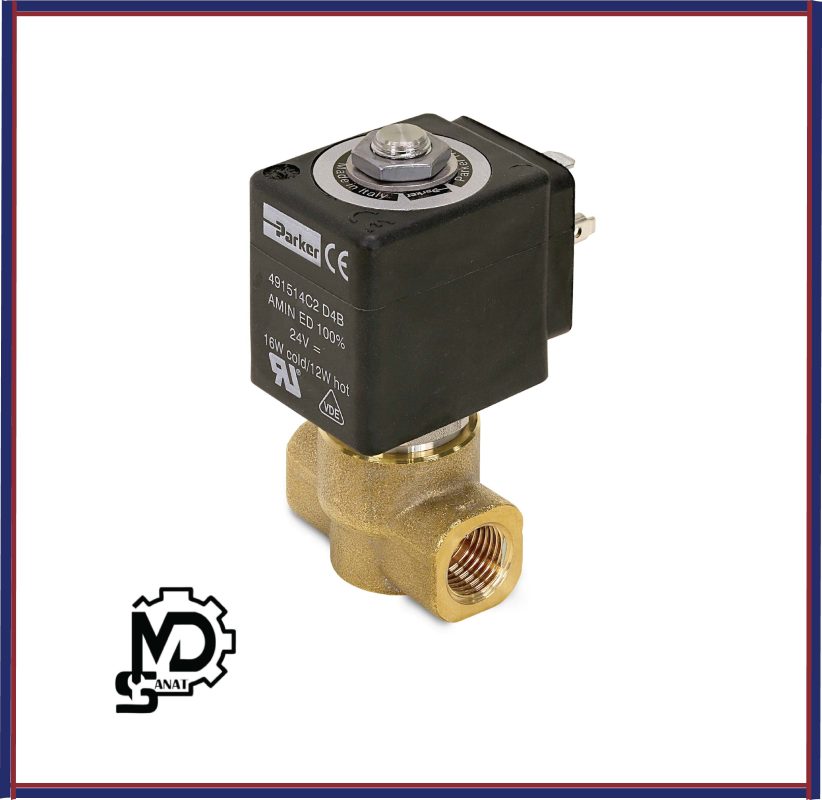 شیر برقی آب سوزنی 2/2 اینچ پارکر Parker | شیر برقی آب دو طرفه سوزنی نرمالی‌کلوز پارکر